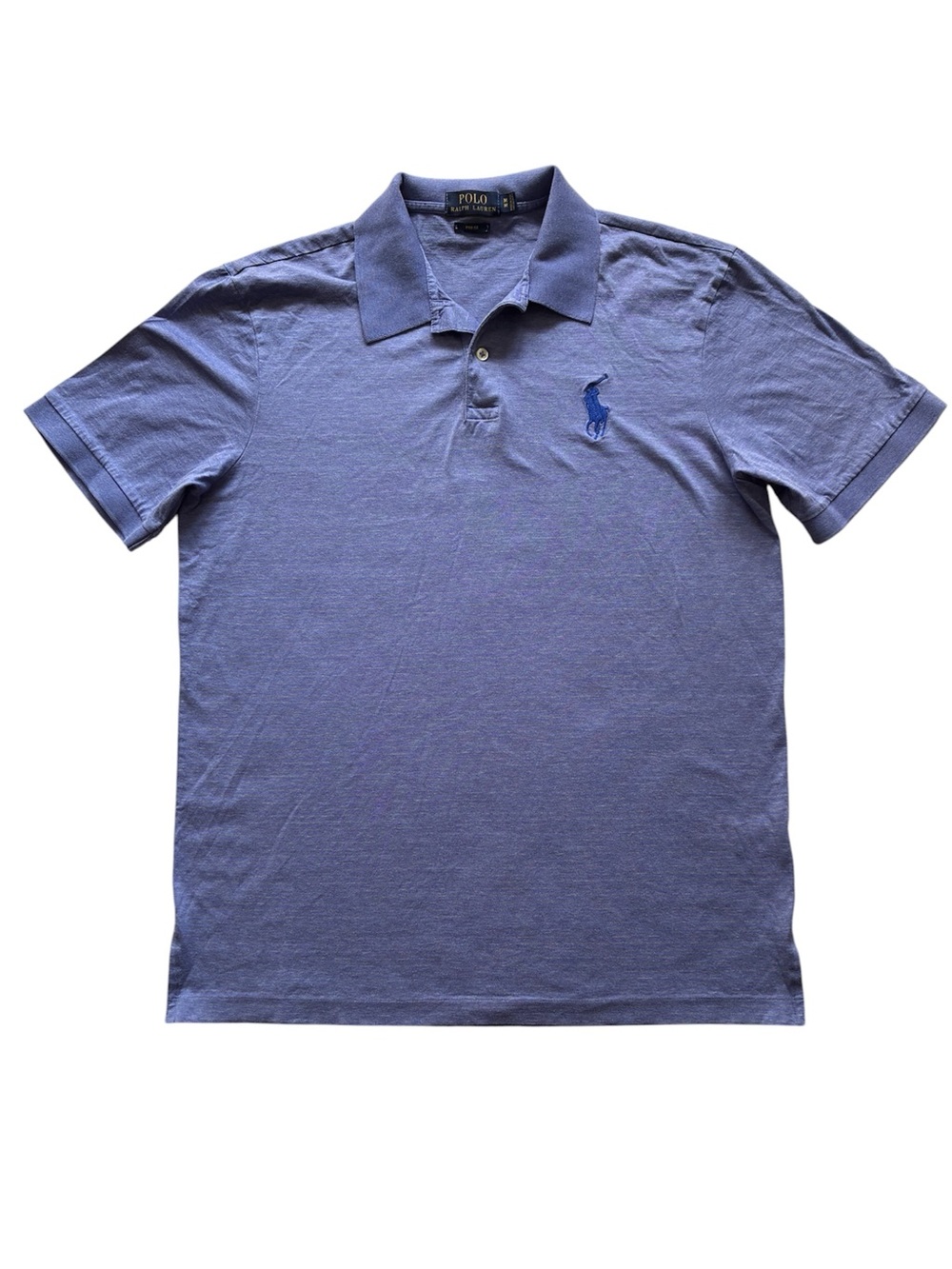 Polo Ralph Lauren Men's Purple & Grey Stripe Polo Shirt Pro Fit Size Medium